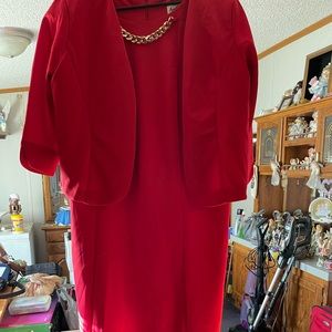 Red dress with jacket
